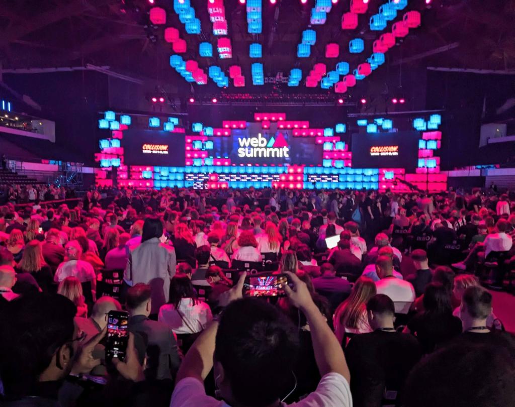 Picture from the opening night ceremony presenting the stage and lots of people